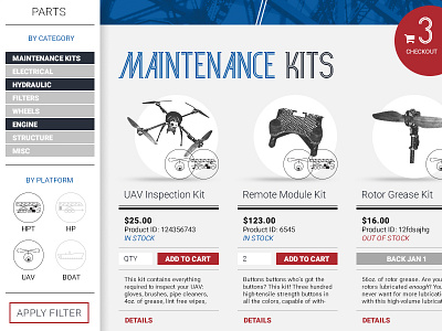 Parts & Accessories Product Category cart ecommerce interaction product category responsive store ui ux web website