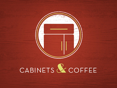 Cabinets & Coffee Logo brand circle clean icon logo red simple white yellow