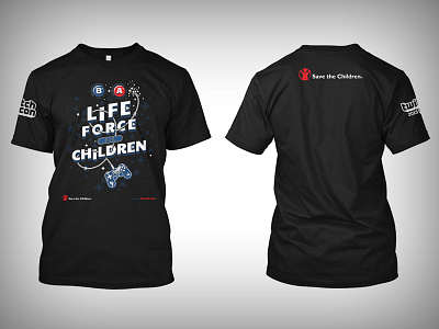 Save The Children charity shirt mockup black charity game illustrator save the children space tshirt twitch