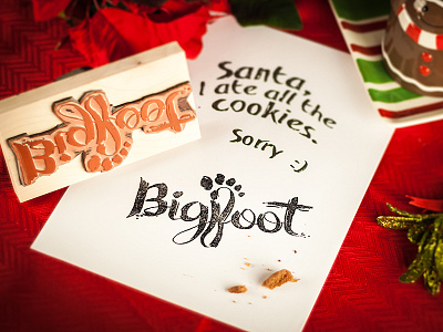 Bigfoot Signature Stamp bigfoot foot ink stamp lettering logo sasquatch signature type typography