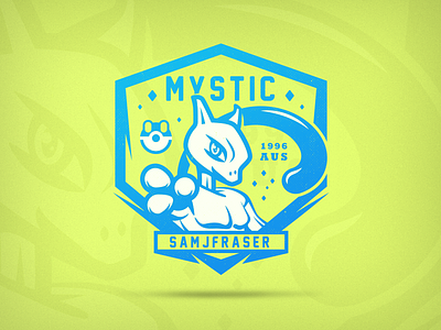 Team Mystic GO! badge cat emblem ice logo mewtwo pokemon psychic