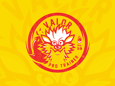 Arcanine + Valor arcanine badge emblem fire logo pokemon team training