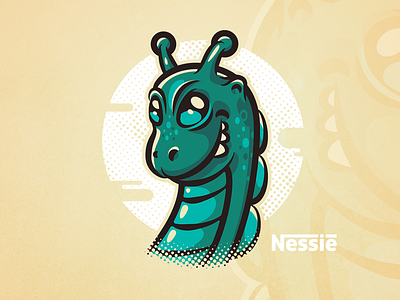 Nessie Graphic illustrator loch ness mascot monster nessie tshirt vector