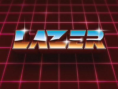 Lazer 80s chrome grid illustrator laser lazer retro type typography vintage