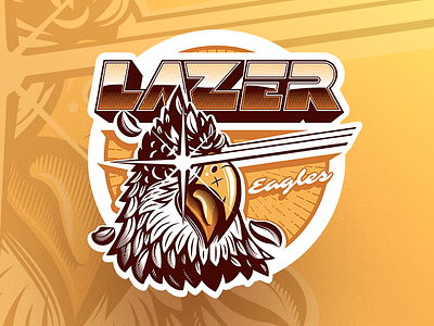 Team Lazer Eagles eagle illustrator laser lazer logo mascot retro vector