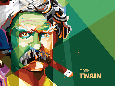Samuel Clemens — aka Mark Twain author illustrator mark twain pop art portrait poster vector wpap