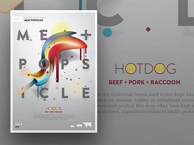 Meat Popsicle Poster baugasm gradient hotdog meat popsicle poster vector