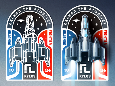 Last Starfighter Badge 80s badge emblem gunstar illustrator last starfighter spaceship starship vector