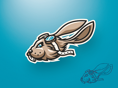 Hareforce bunny character esports fly identity illustration logo mascot pilot vector