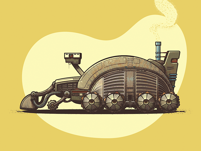 Spice Harvester sand worm desert sand arrakis illustrator vector dune spice harvester spice