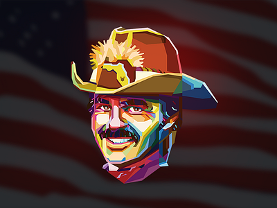 A Real American america burt reynolds portrait smokey and the bandit usa vector vector illustration wpap