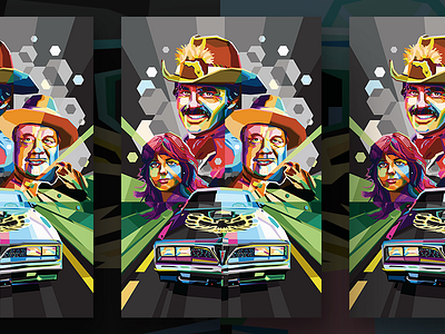 Smokey and the Bandit burt reynolds coors illustration pop art poster smokey and the bandit trans am vector wpap