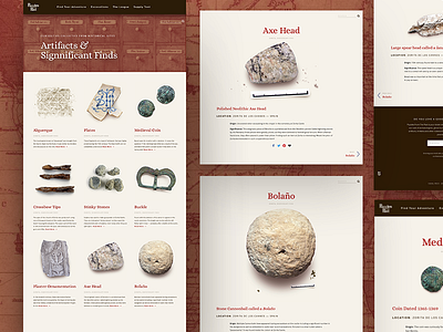 Interesting Finds archaeology artifact blog catalog content landing store web web design website