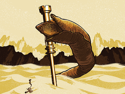 D for Dune arrakis desert dune illustration lynch sandworm sci fi shai hulud spice thumper vector worm
