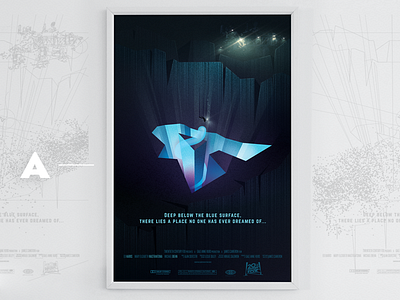 A for Abyss abyss illustration poster sci fi typography underwater vector