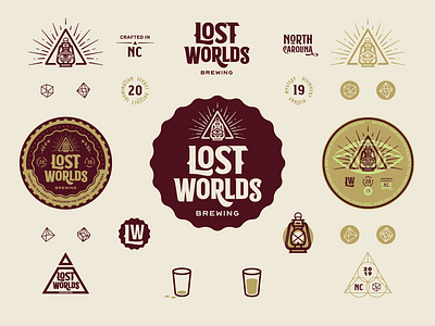 Lost Worlds Apocrypha antique archaeology beer brand branding brewery coaster identity illuminati logo museum typography