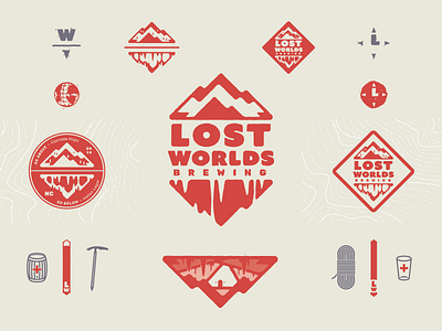 Lost Worlds Below badge branding design emblem icon illustrator logo mark typography vector