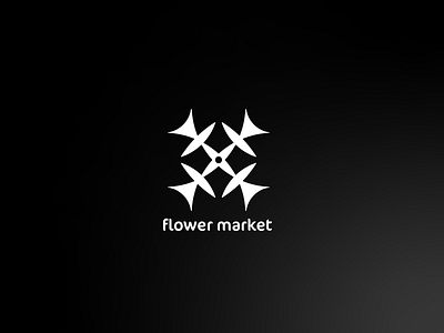 Flower market logo black branding design flower icon logo market minimal ui vector web whitelabel