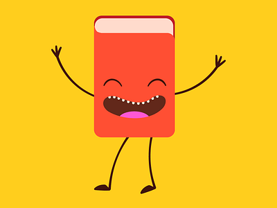 Bookhead book bright color funny illustration vector web