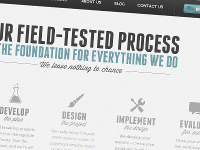 Work portfolio concept typography web design