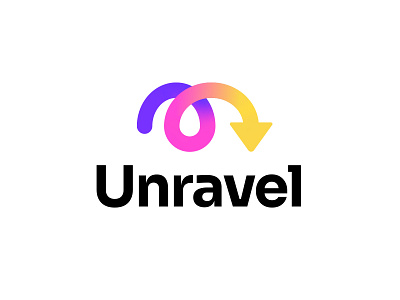 Unravel arrow brainstorming branding chaos chaotic colorful gradient logo graphic icon inpetor letter logo line logo concepts logotype m logo mess path symbol unravel unraveling