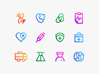 Medical & Health Icons branding clinic colorful icons doctor app first aid kit futuristic graphic design health healthcare icon design icon designer icon logo icon pack iconography iconset inpetor medical medical logo medicine ui