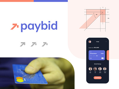 Paybid - online payment logo identity app design arrow bank bills invoice business cashless payment credit card debit card digital wallet fintech identity logo identity logotype online payment pay logo payment logo payment method logo paypal shopping ui visual identity