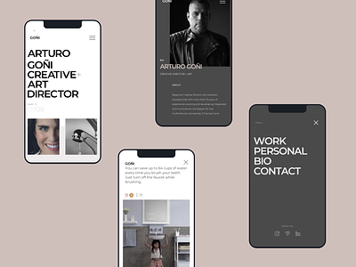 Arturo Goñi - Website Mobile version design flat minimal ui ux web website