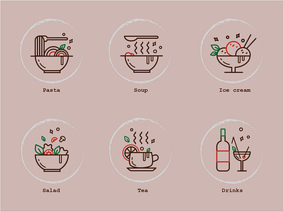 Icons for cafe