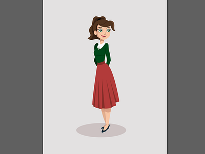Girl character flat illustration minimal