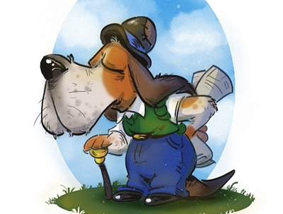 Basset Haund animal dog illustration photoshop