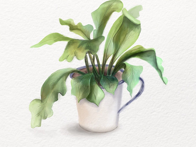 Plant watercolor imitation