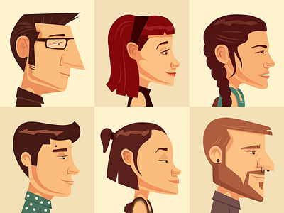 Locals character design flat illustration people