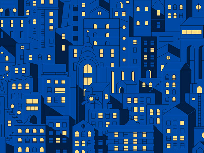 City Mess blocks buildings city doodle flat illustration lights new york night skyscraper vector
