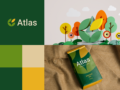 Atlas - Agriculture Brand Identity Route 3d visual design agriculture agriculture visuals brand identity branding green logo identity design logo seed visual design