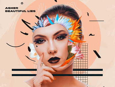 Music Cover | Asher - Beautiful Lies abstract art album art album cover album inspiration artwork colorful art cover art cover music design face art flowers music music art music artwork music cover