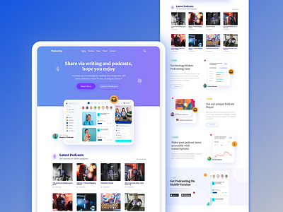 Podcast-Landing Page ui ux