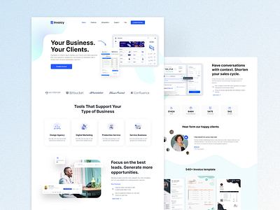 Invoice- Landing page design design typography ui ux