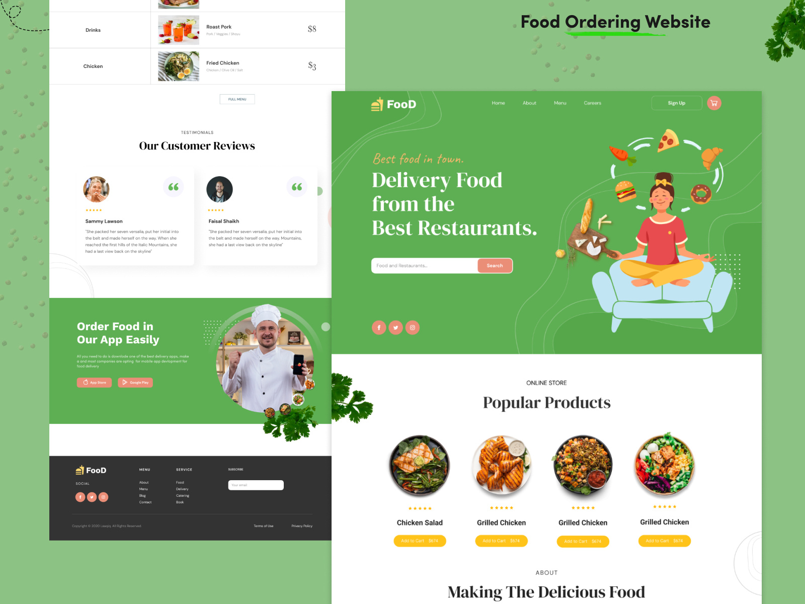 Food Delivery Landing page by Md faysal on Dribbble