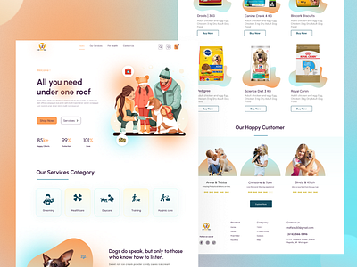 Pet Care Food Website design typography ui ux