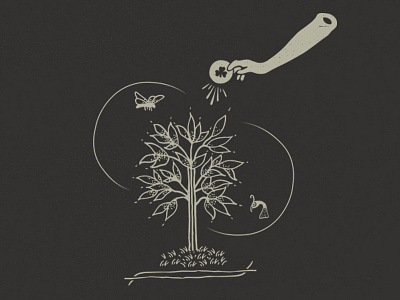 w i s h i n g t r e e clover design hand drawn illustration tree