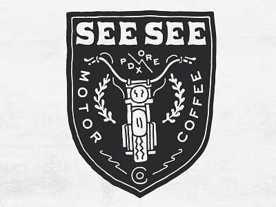 See See Motorcycle Stamp coffee handmade illustration motor motorcycle stamp type typography