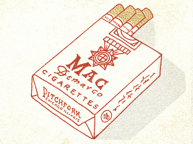 M A C D E M A R C O cigarettes design halftone illustration music pitchfork typography viceroy