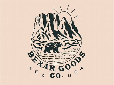 B E A R M O U N T A I N bear design handmade illustration mountains texas type typography usa