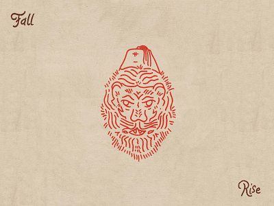 Lion & Fez W I P conqueror design fall fez hand made illustration lion rise type