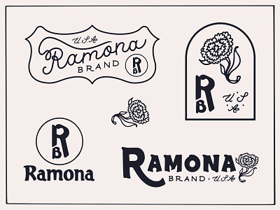 Ramona Brand Branding branding design hand type handmade illustration logo print ramona rose texas type typography