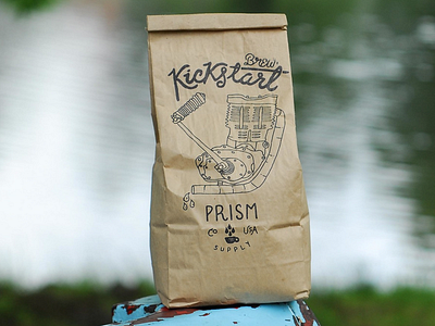 Kickstart Brew coffee design graphic design handmade illustration prism type typography