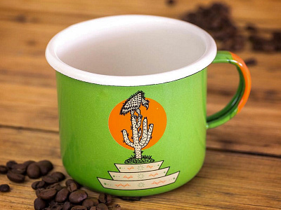 Vulture and Cactus Camp Mug