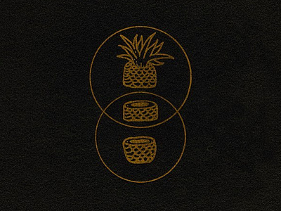 SPLIT PERSONALITY cirlce design graphic design handmade illustration pineapple