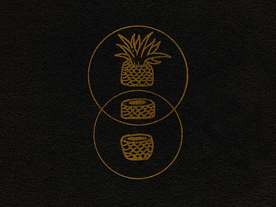 SPLIT PERSONALITY cirlce design graphic design handmade illustration pineapple